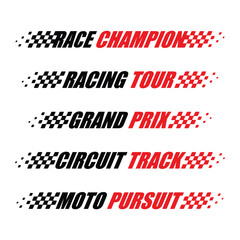 Race track sport flag decals - obrazy, fototapety, plakaty