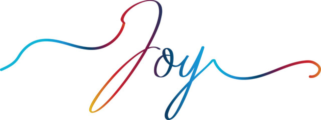 Joy text vector is written with an elegant typography, vector