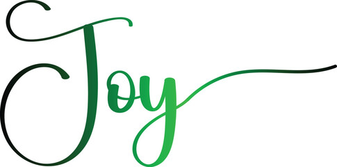 Joy text vector is written with an elegant typography, vector