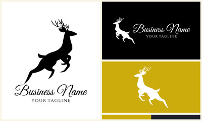 silhouette vector deer logo template