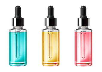 Dropper Bottle. Serum Cosmetic Flask with Pipette. isolated on white background.