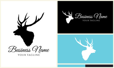 silhouette vector deer logo template