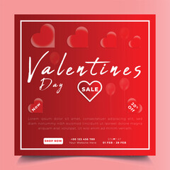 Realistic valentine's day social media posts template