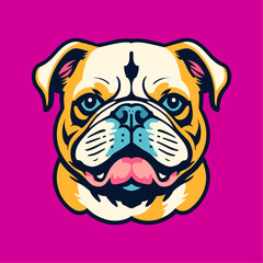 bulldog portrait vector art
