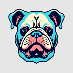 blue bulldog portrait vector art