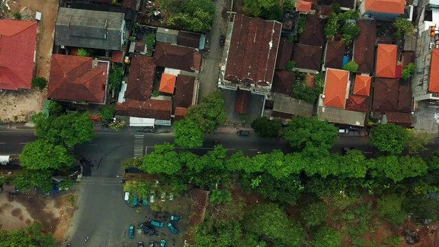 Bali Kuta town top aerial view, Indonesia