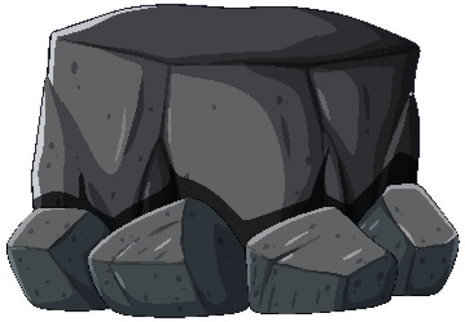gray rock formation on white background clip art preview