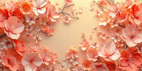 Sweet Osmanthus flowers. Peach fuzz tone of floral background wallpaper. 