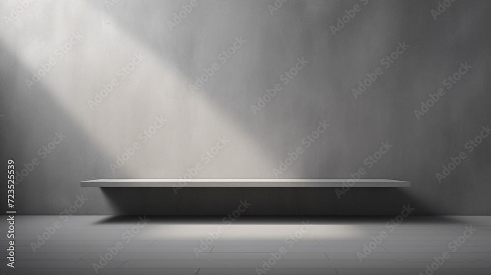 Poster gray studio background texture for product presentation with shadow and light. generative ai.
