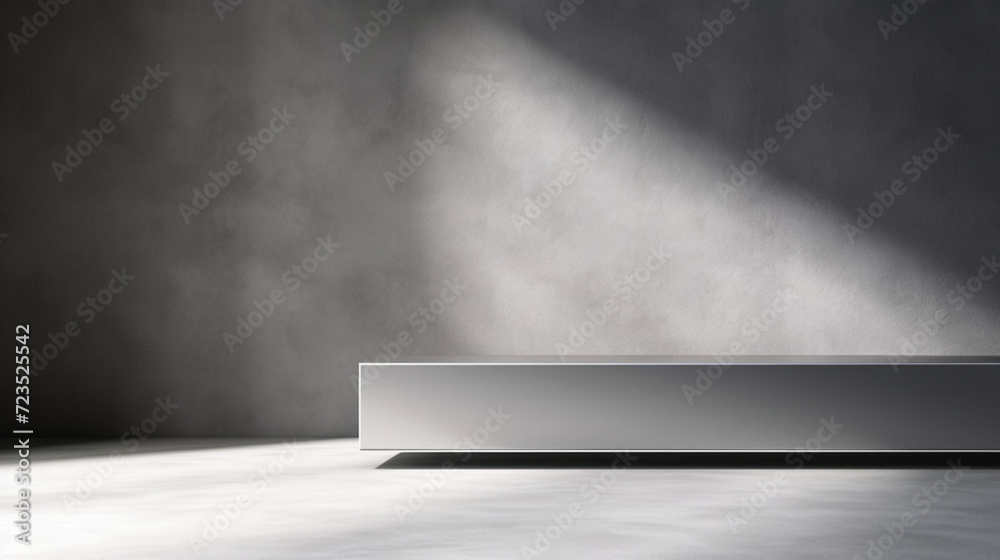 Poster abstract gray studio background texture for product presentation with shadow and light. generative a