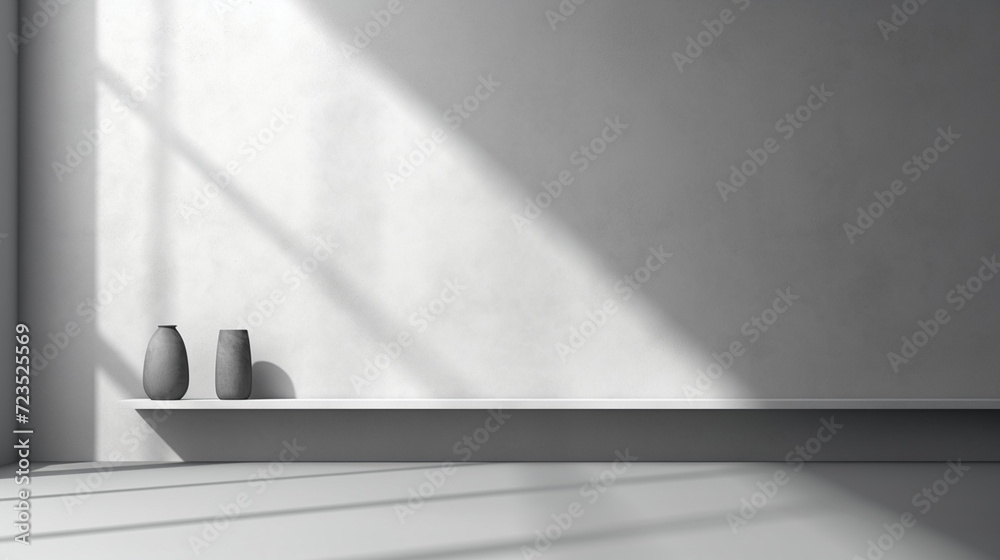 Poster abstract gray studio background texture for product with shadow and light. generative ai.