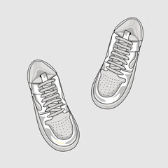 Sneaker Shoes Footwear_Vector And Illustration