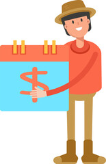 Farmer Character and Payment Date Calendar
