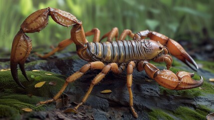 Scorpion moving across sand