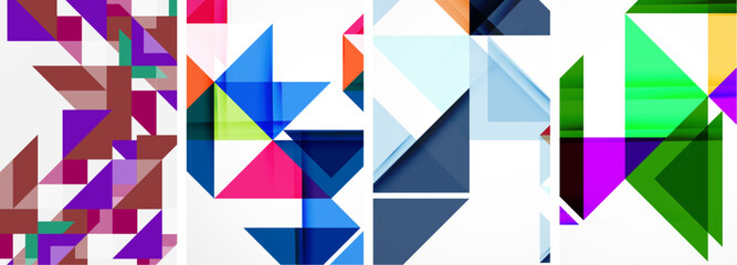 Triangle poster set for wallpaper, business card, cover, poster, banner, brochure, header, website
