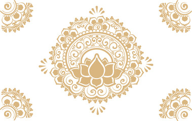 エスニックな蓮背景イラスト