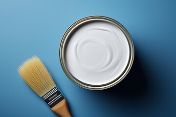 top view blue paint can
