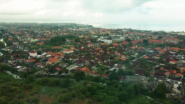 Bali Kuta town aerial view, Indonesia