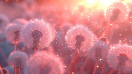 Immerse yourself in the serenity of a dandelion fluff background, crafted in an aesthetic minimalism style--a neutral and pastel-colored wallpaper adorned with elegant, light flying fluffs.
