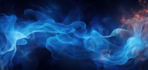 Obraz premium artistic illusion blue smoke