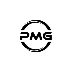 PMG letter logo design with white background in illustrator, cube logo, vector logo, modern alphabet font overlap style. calligraphy designs for logo, Poster, Invitation, etc.
