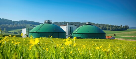 Biogas facility for generating power and energy - obrazy, fototapety, plakaty