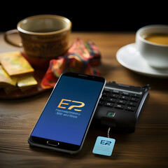 EZ Pay Application Interface on Smartphone in Cozy Setting