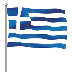 ギリシア　国　旗　ポール　アイコン