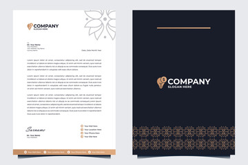 Luxury letter head template design vector
