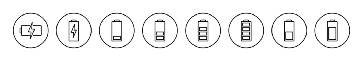 Battery icon vector. battery Charging sign. battery charge level