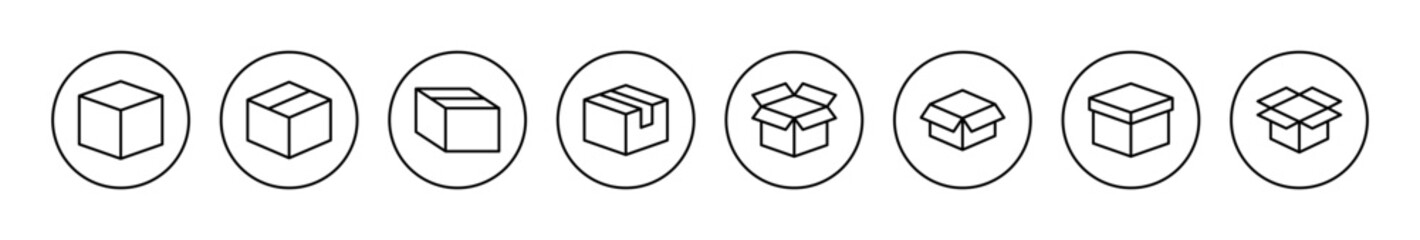 Box icon vector. box sign and symbol, parcel, package - obrazy, fototapety, plakaty