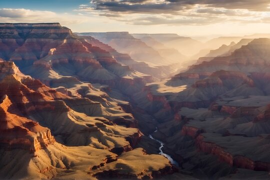 Drone shots showcasing the immense scale of the Grand Canyon. Grand Canyon National Park, Arizona, USA.