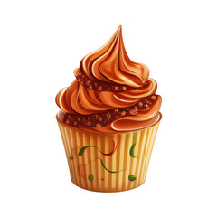 Party Cupcakes Mixed Fruit Cupcakes Various flavors of cupcakes and ice cream, soft cream, fruit smoothies, lemon, blueberry, strawberry, orange, cherry, vanilla, milk, chocolate, illustrations