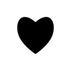 black heart isolated on white background. Symbol of love and Valentine's Day. Vector illustration