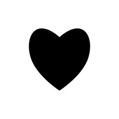 black heart isolated on white background. Symbol of love and Valentine's Day. Vector illustration