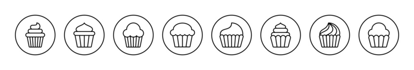 Cup cake icon vector. Cup cake sign and symbol