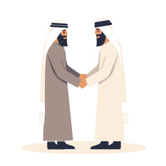 Arabic Bussinemans Handshake Cartoon