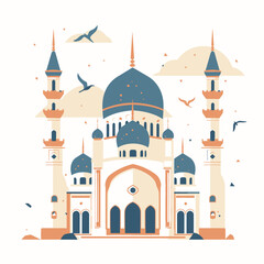 Fototapeta premium Mosque Building with Birds
