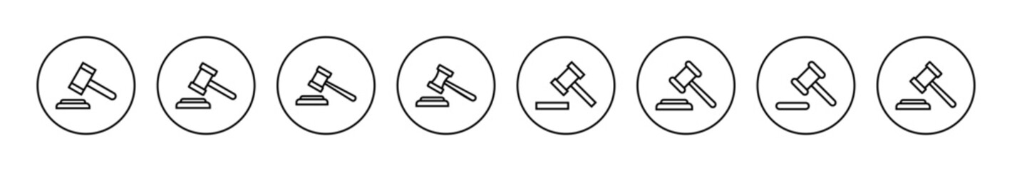 Gavel icon vector. judge gavel sign and symbol. law icon. auction hammer