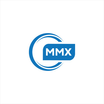 modern minimalist MMX initial letters monogram logo design