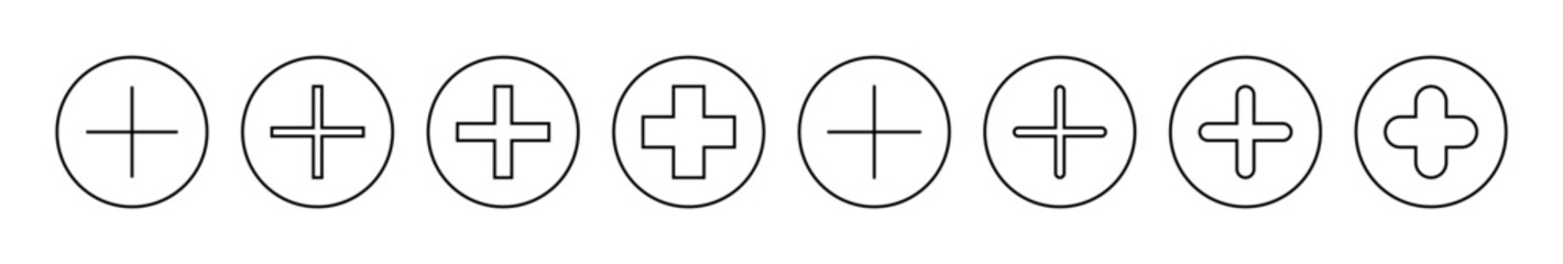 Plus icon vector. Add plus sign and symbol