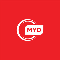  modern minimalist MYD initial letters monogram logo design - obrazy, fototapety, plakaty