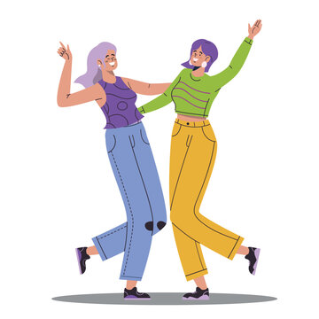 illustration of people dancing lively and happily