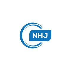 modern minimalist NHJ initial letters monogram logo design