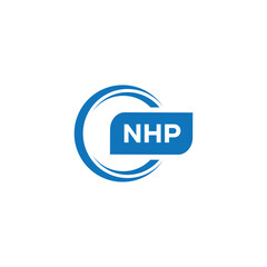 modern minimalist NHP initial letters monogram logo design