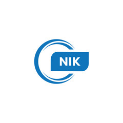 modern minimalist NIK initial letter monogram logo design - obrazy, fototapety, plakaty