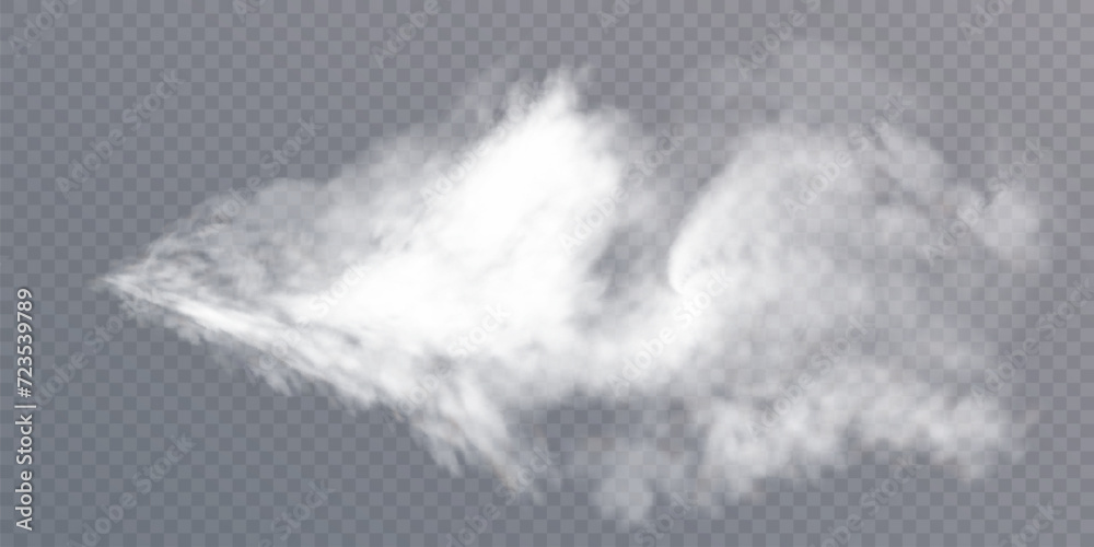 Poster smoke effect. realistic vector fog effect and transparent magic fog. white steam, border of creeping