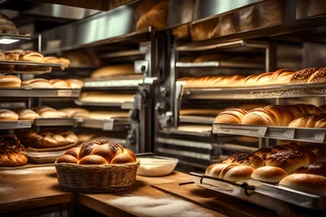 Foto op Canvas fresh baked bread in a bakery © Kr