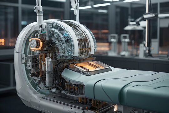 Photo of futuristic and modern lab equipment  ai generative