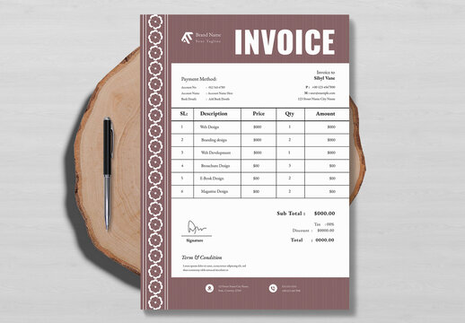 Clean Invoice Layout Template